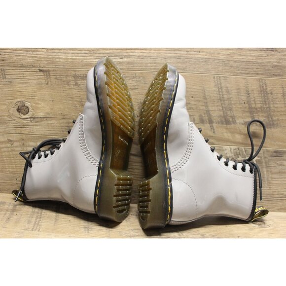 Dr. Martens‎ women's 1460 8-eye gray patent leather lamper boots 6 - Picture 7 of 16